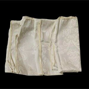 Fashion Industries‎ Vintage Damask Napkins Set Of 4 White Floral Cotton Blend
